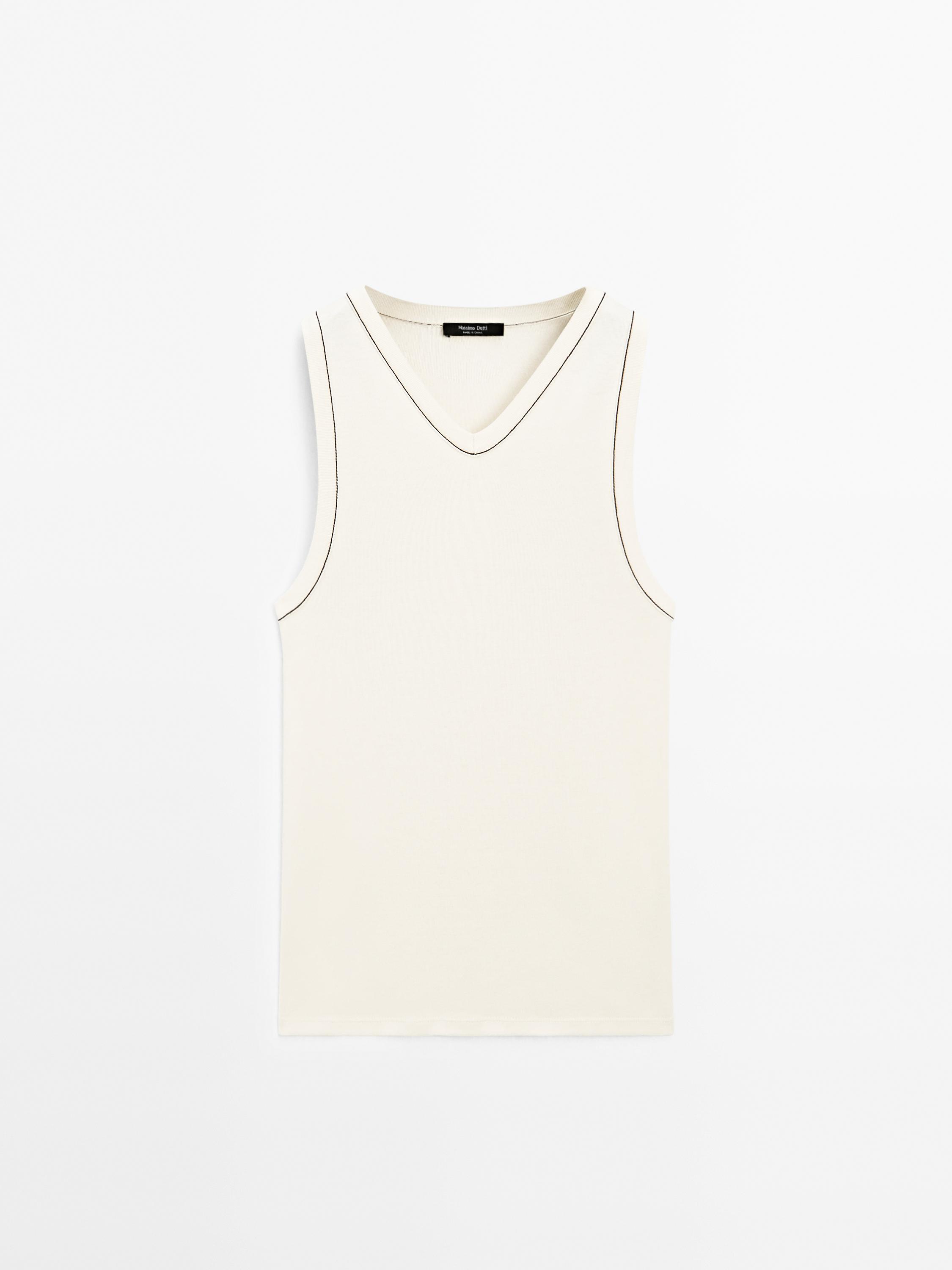 T-shirt 100 % coton détail contrastant